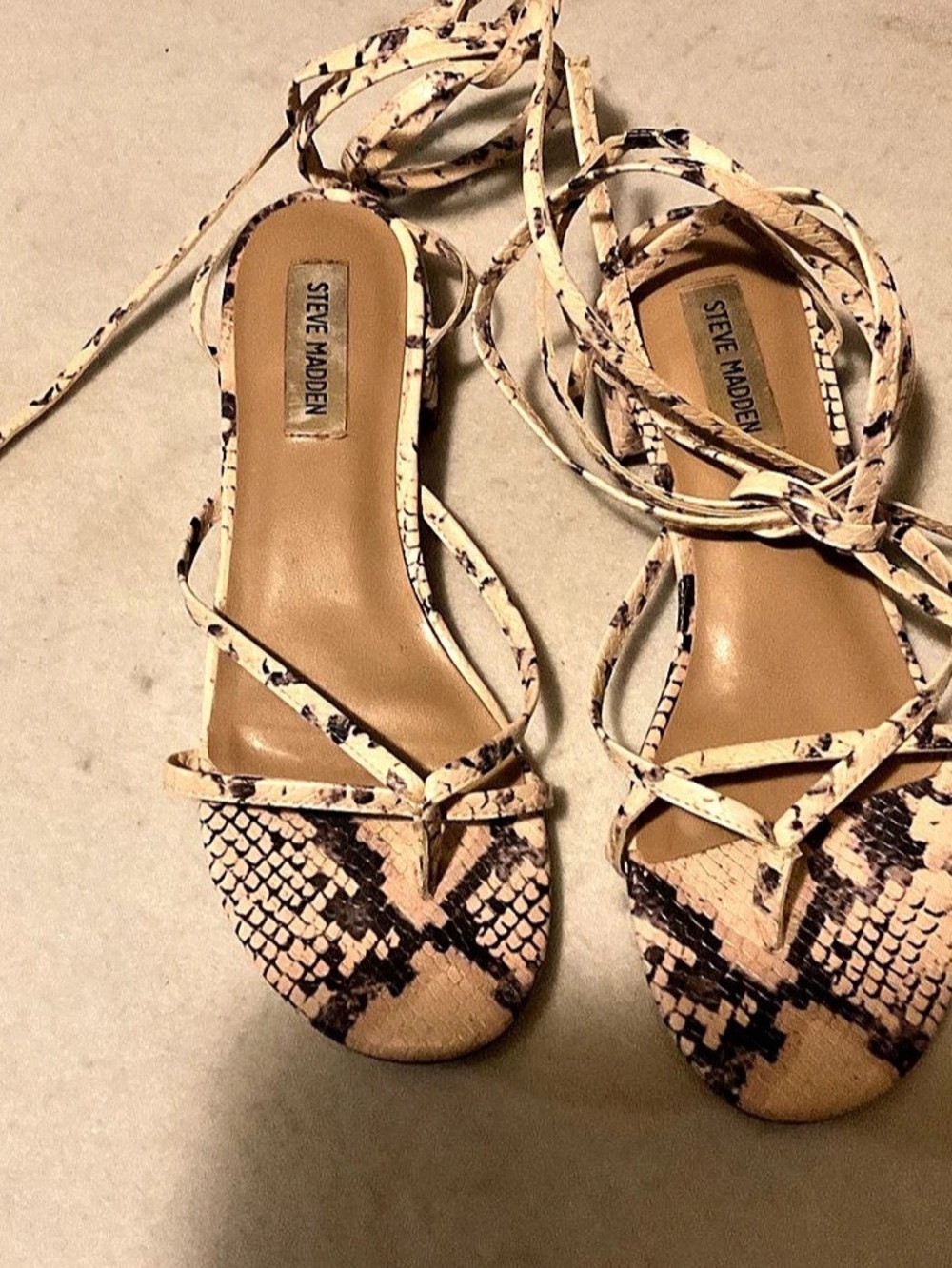 Steve Madden Snake Print Strappy Sandals US 8
